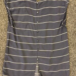Abercrombie & Fitch Women’s Small Button Back Tee Blue Striped Print Blouse XS